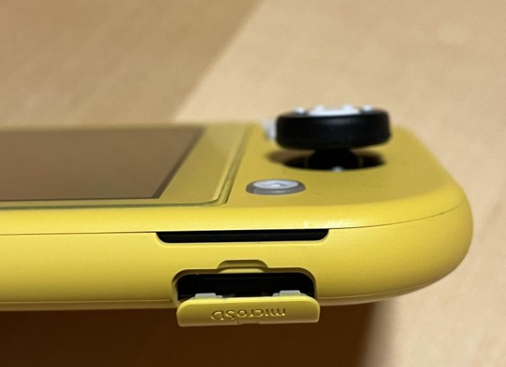 SD card slot on the Nintendo Switch Lite